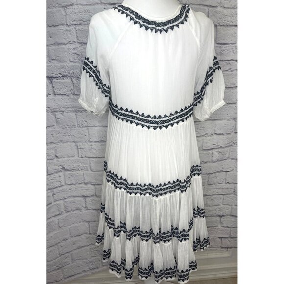 Sundance Sea La Vie Dress Embroidered Button Down Ladies Size PSmall White Black - Picture 4 of 12